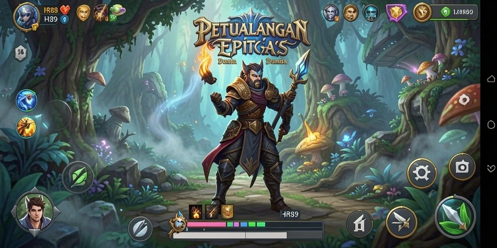 Screenshot HR89 menampilkan aksi pertarungan yang epik dalam gameplay RPG.