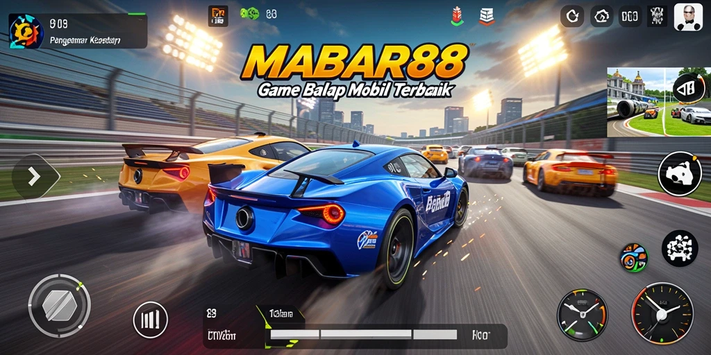 Tampilan gameplay balapan yang mendebarkan di MABAR88