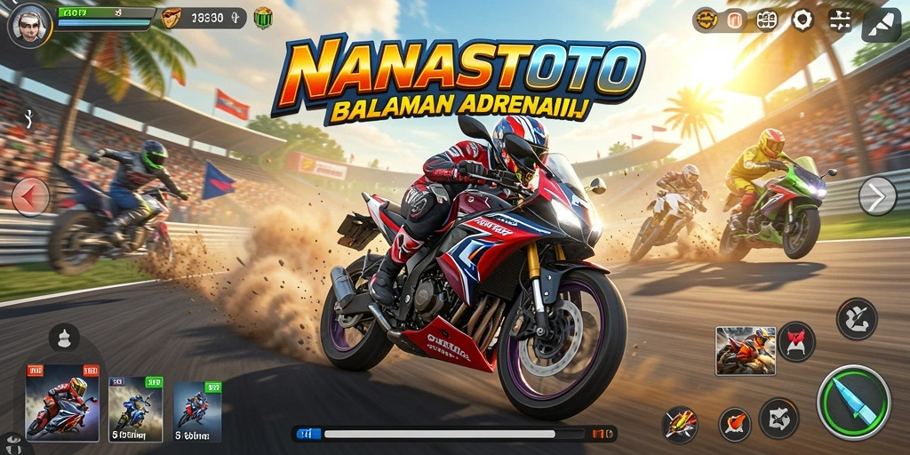 Tampilan seru balapan motor di NANASTOTO.